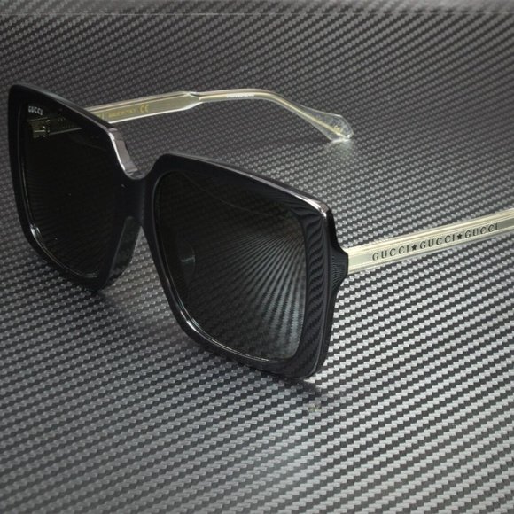 New Gucci Black Grey 58mm Sunglasses